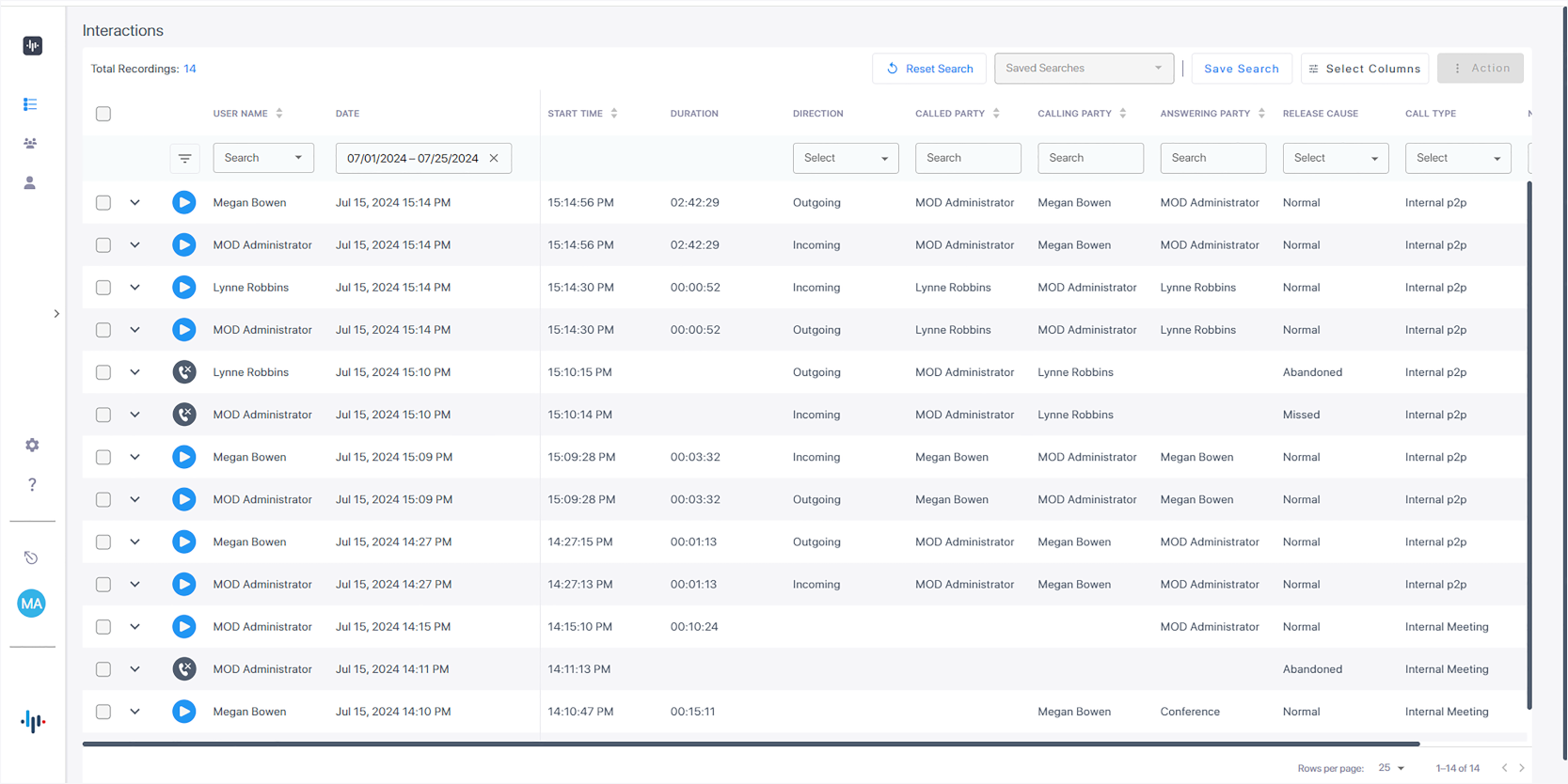 Interaction Insights 管理画面